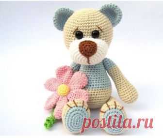 МИШКА ТЕДДИ С ЦВЕТКОМ