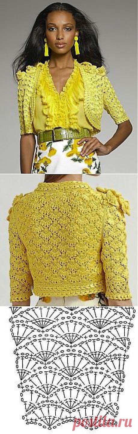 жакет- болеро. | Háčkovanie, vzorky