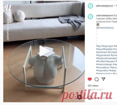 Ultimate on Instagram: “Building a Pinterest-inspired coffee table using thrifted products from Facebook Marketplace 🛠️ (@chandralotus) . . . . . #diy…”