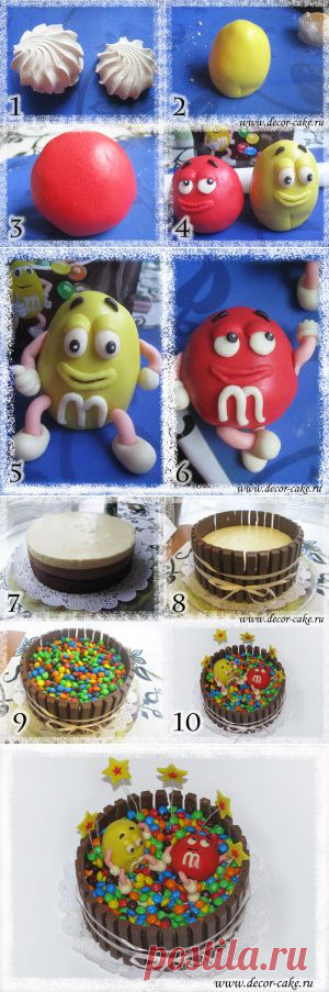 Мастер-класс по украшению торта M&M |