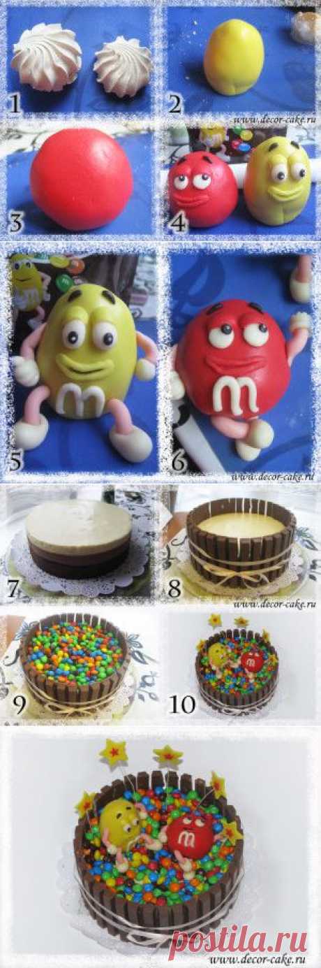 Мастер-класс по украшению торта M&amp;M |