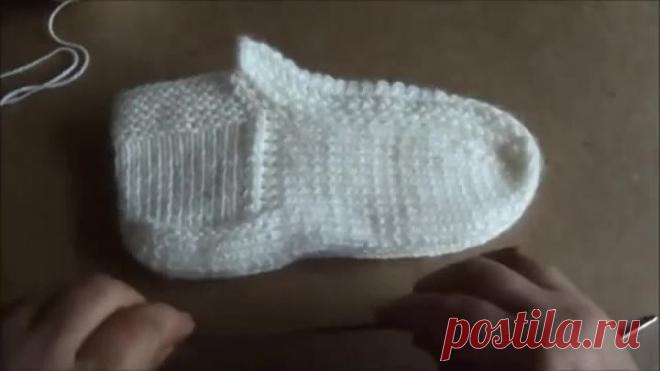 Как связать следочки спицами без шва на двух спицах!
