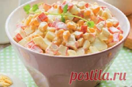 Салат с морепродуктами и заправкой из майонеза