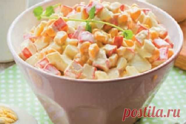 Салат с морепродуктами и заправкой из майонеза