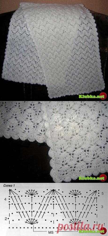 Палантин крючком » Клубка.Нет - Все о вязании крючком