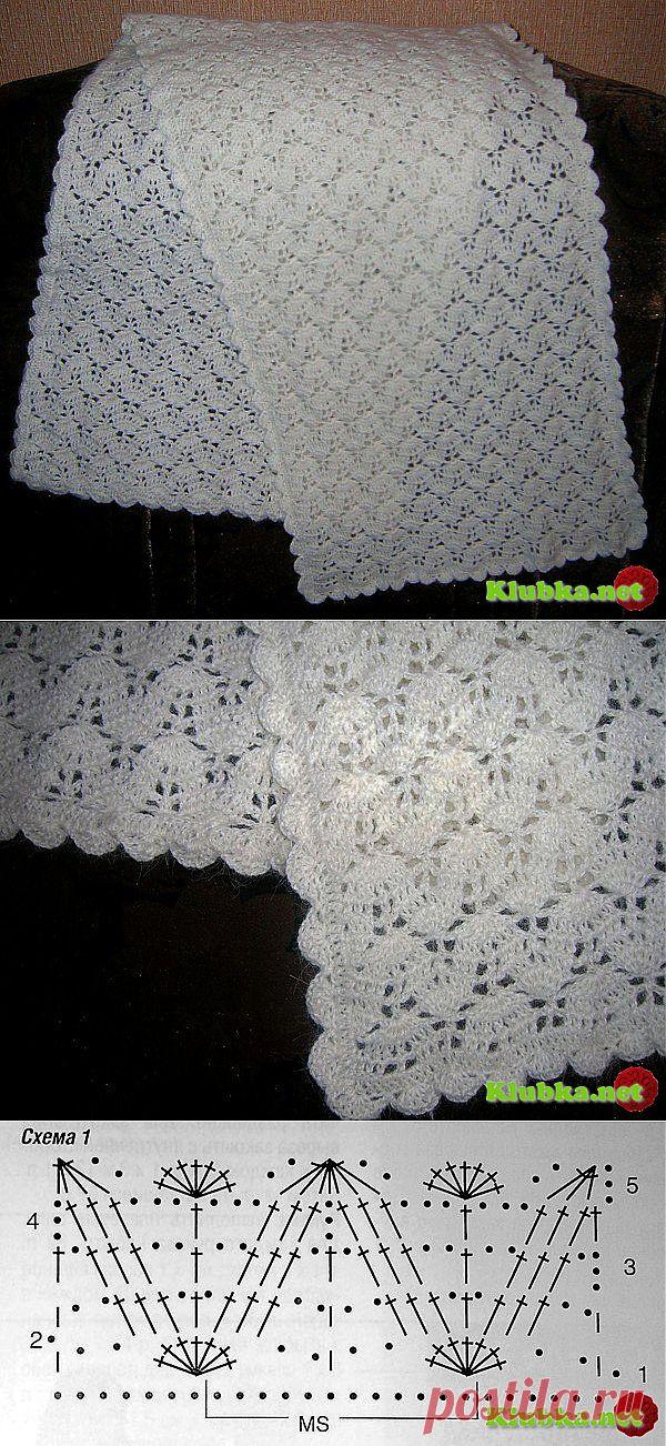 Палантин крючком » Клубка.Нет - Все о вязании крючком