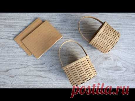 REALISTIC MINI BASKET FROM CARDBOARD | DIY Handmade Cardboard Craft | Best Display Ideas