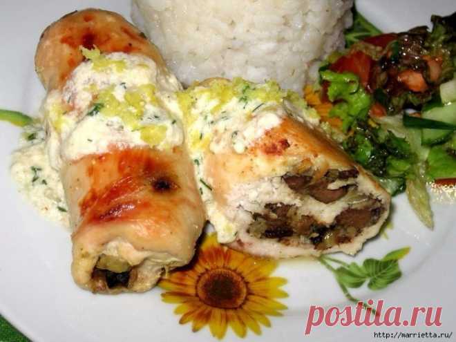 Куриные рулеты с печенью и черносливом