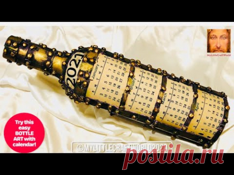 Винтажный календарь искусство бутылки, идеи украшения бутылки