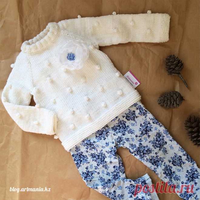 Мастер-класс реглан снизу вверх «Детский свитер с шишечками» | artmania.kz