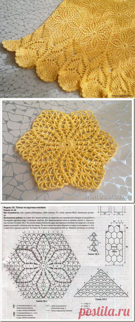 Вязаное платье *Солнышко* крючком - МК