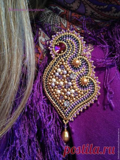 Вышиваем бисером брошь в осенних тонах - Ярмарка Мастеров - ручная работа, handmade