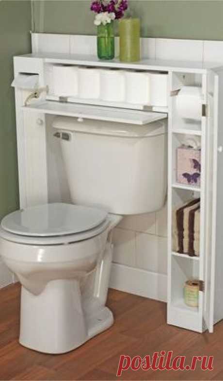 Store toilet paper hidden in a custom cabinet over the…