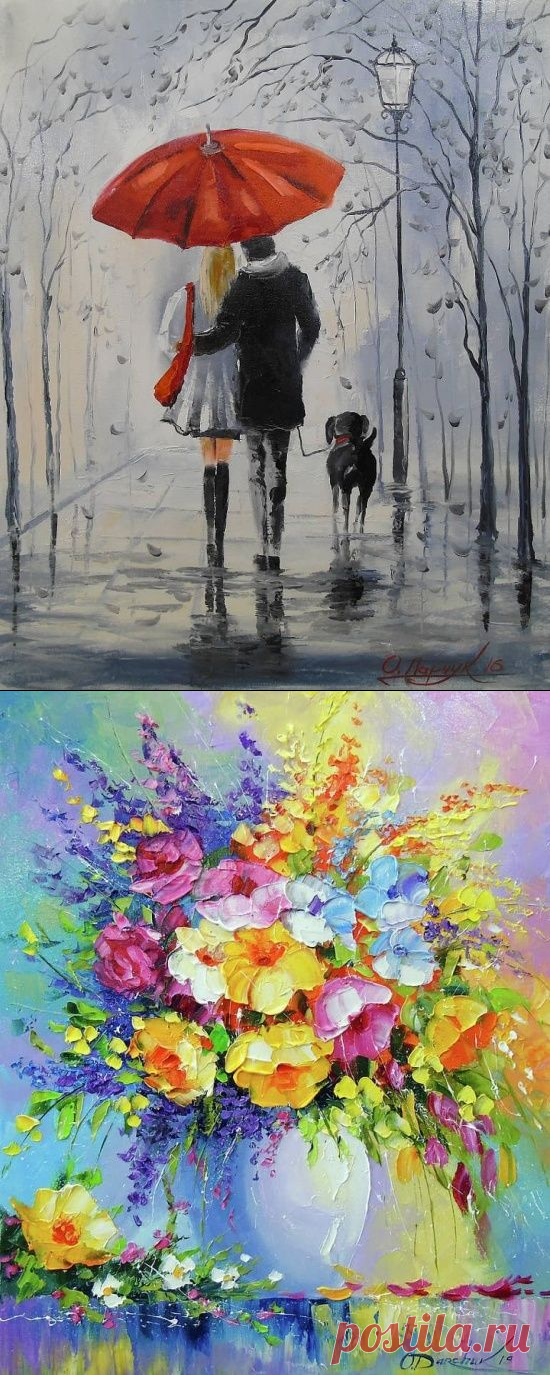 Художник Ольга Дарчук. Черно-белая любовь под красным зонтом - Искусство - медиаплатформа МирТесен