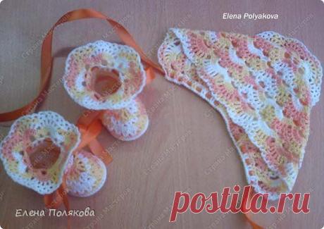МК. Комплекты для малышей (чепчик и пинетки) | Страна Мастеров