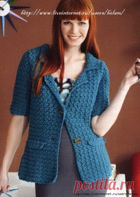 Жакет с английским воротником из Crochet Today. Крючком. / Обсуждение на LiveInternet - Российский Сервис Онлайн-Дневников
