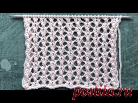 Красивая сетка для вязания топа, джемпера 🔥 Мелкий ажурный узор спицами