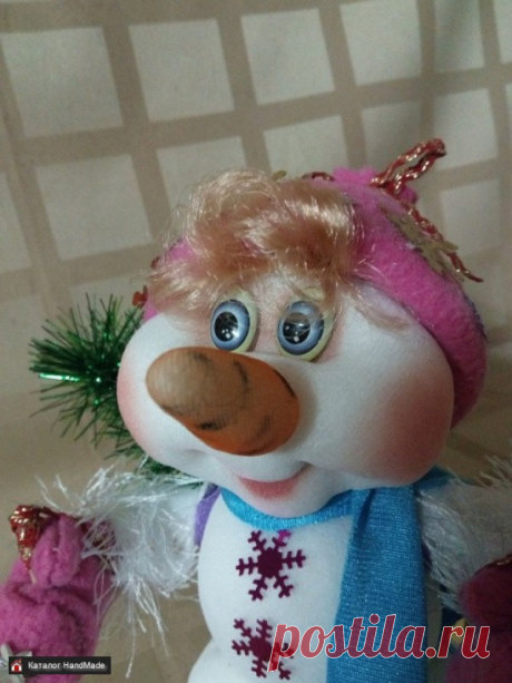 Интерьерная кукла из капрона Снеговик ручной работы купить в Минске и Беларуси, цены на HandMade