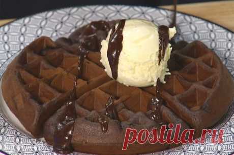Шоколадные вафли с ганашем и мороженым, пошаговый рецепт на 2959 ккал, фото, ингредиенты - Юлия Высоцкая