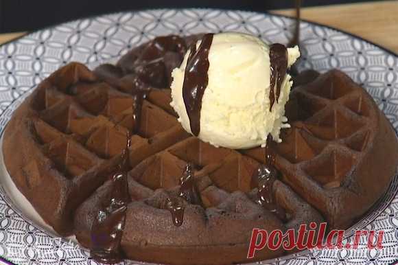 Шоколадные вафли с ганашем и мороженым, пошаговый рецепт на 2959 ккал, фото, ингредиенты - Юлия Высоцкая