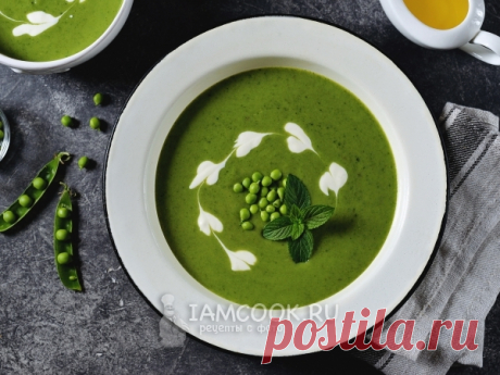Суп-пюре из зеленого горошка с мятой — рецепт с фото Рецепт вкусного, нежного весеннего супа-пюре из зеленого горошка со свежими листочками мяты.
