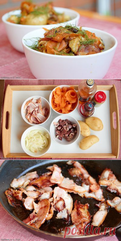 Теплый мясной салат