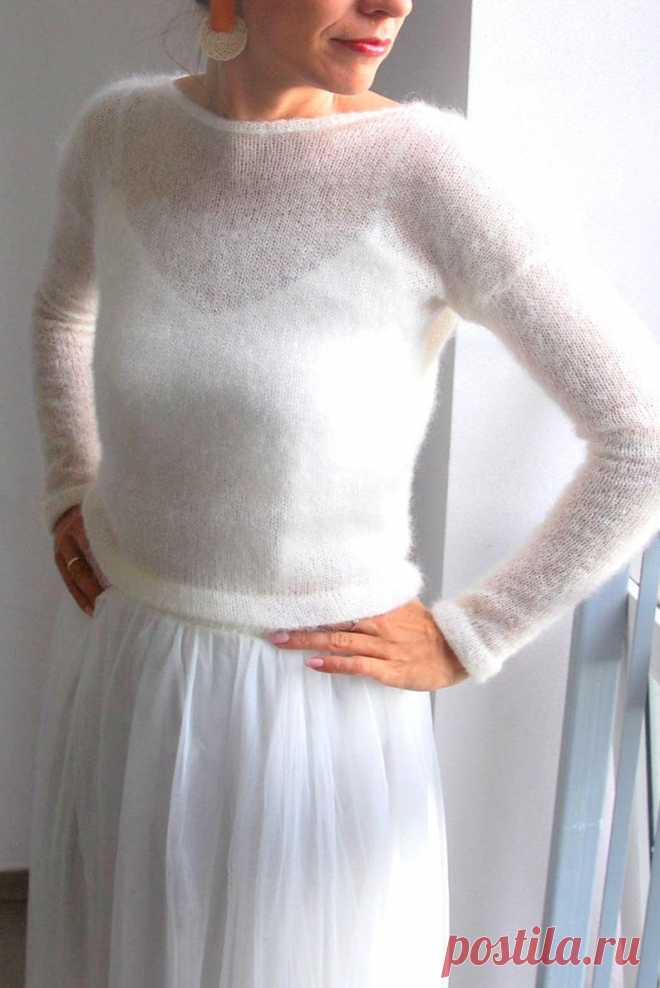 White sweater sweater mohair sweater white jumper wedding | Etsy