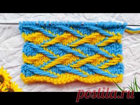 Двухцветный узор спицами – Ленивый жаккард. ПРОСТО и эффектно!