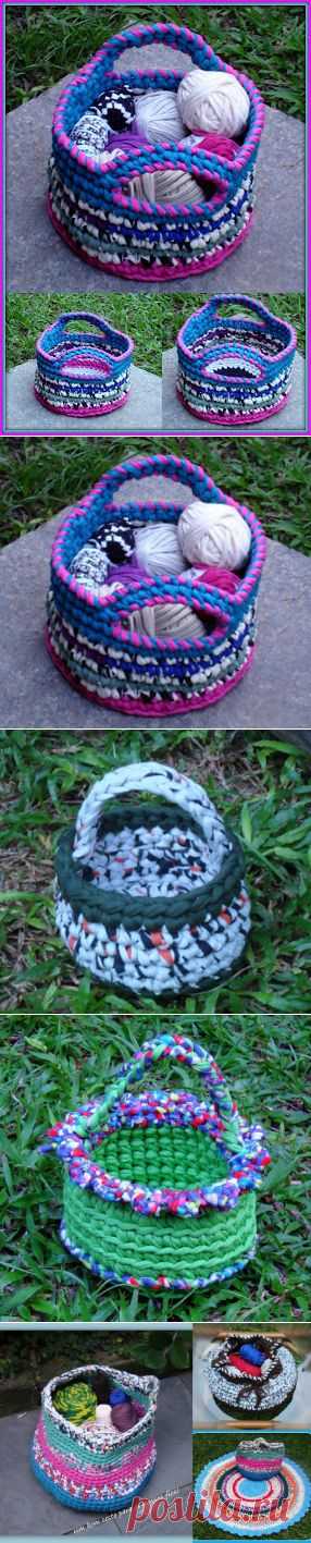 EU TAMBÉM CROCHETO...: Cestos e cestinhos