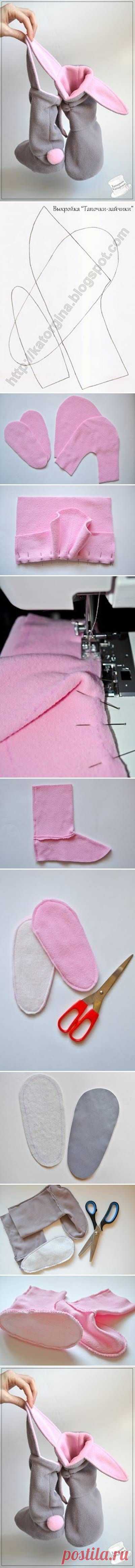 DIY bunny slippers <3 | MANUALIDADES EN TELA