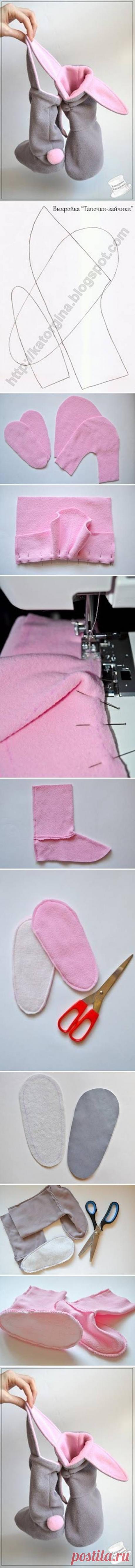 DIY bunny slippers &lt;3 | MANUALIDADES EN TELA