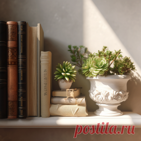 Книга, вазочка, цветок. Декорируем книжную полку | Дорогою цветов | Дзен
