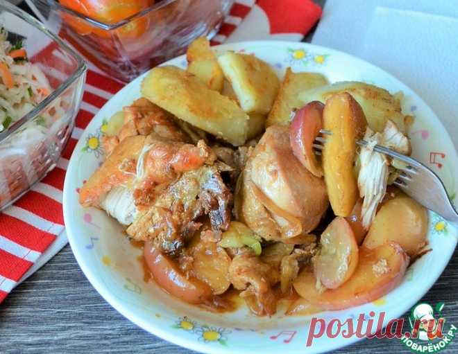 Курица с виноградом и яблоками – кулинарный рецепт