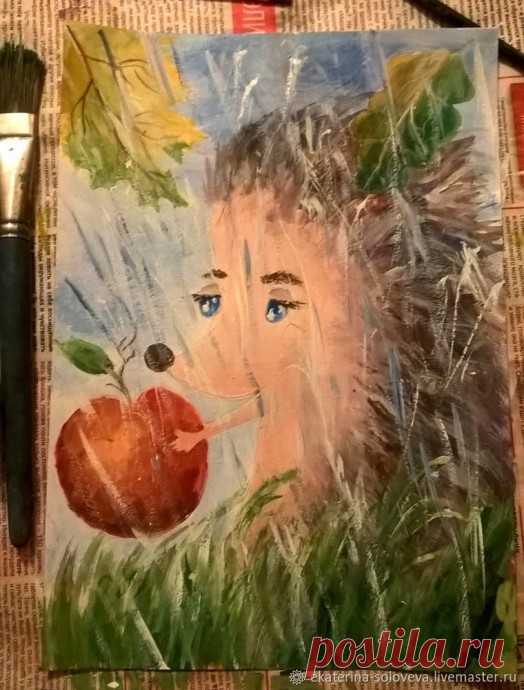 Рисуем ежика в технике сухая кисть Рисуем ежика в технике сухая кистьКисти лучше использовать с искусственным ворсом. Их еще иногда называют неоновые кисти. Может видели где-нибудь рыженькие такие. Мягкие на ощупь.А также подойдут кисти с жесткой щетиной.
Далее проводим линию немного заворачивая.Далее рисуем носик и...