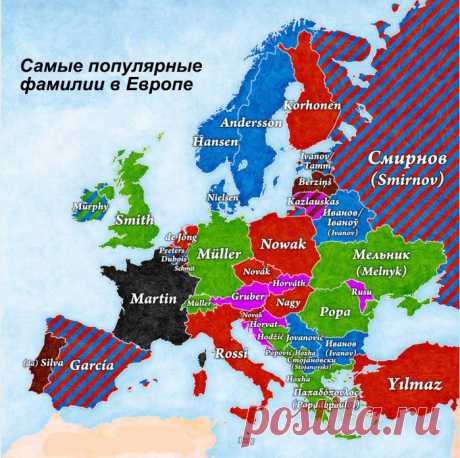 Самые популярные фамилии в мире