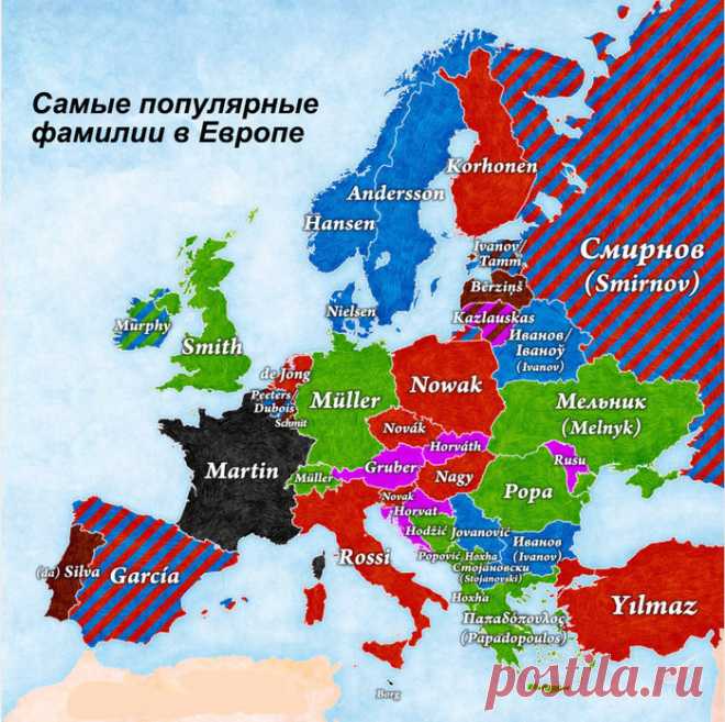Самые популярные фамилии в мире