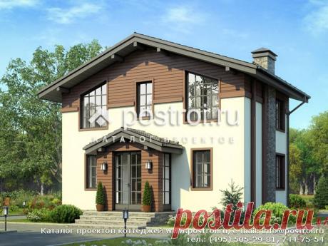 U-074-1P проект одноэтажного дома из пеноблока с мансардой размером 6 на 9 и площадью 76 м2