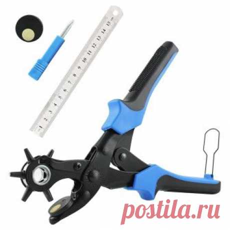 Лидер продаж Кожа дырокол, сверхмощные Вращаясь удар плоскогубцы инструмент с 2 дополнительных удар пластины и правитель, multi размер перфоратор fo купить на AliExpress