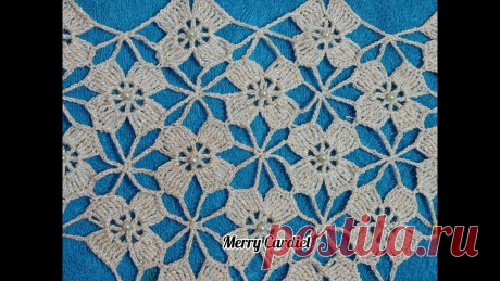 COMO TEJER PUNTADA PARA CHAL FLOR DE ANÍS A CROCHET Y PERLITAS LINDA PUNTADA PARA TEJER CHAL EN TÉCNICA CROCHET
