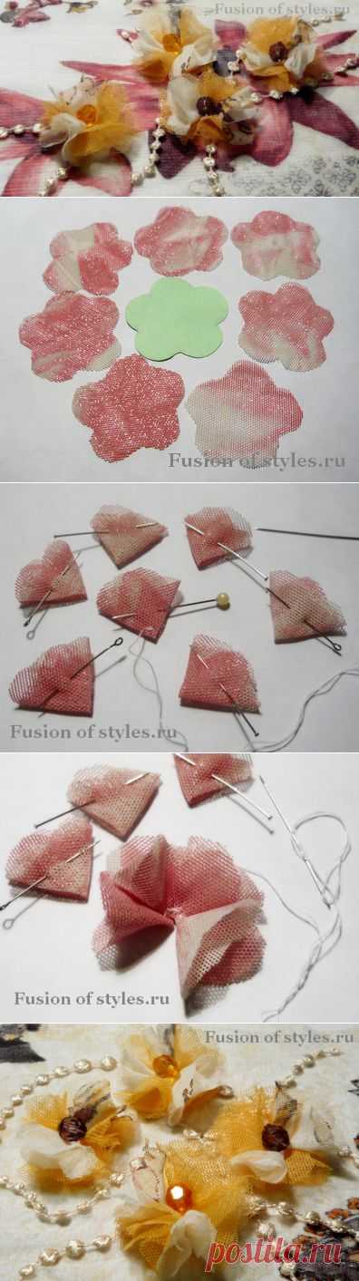 Изготовление декоративных цветов из ткани | Fusion of Styles