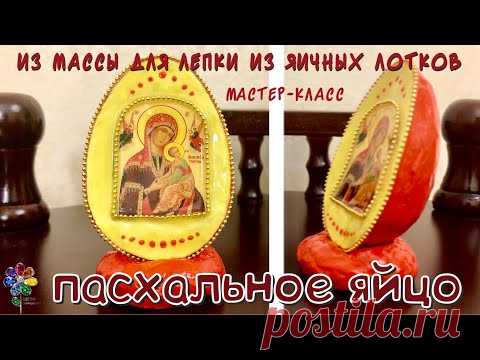 Пасхальное яйцо в подарок своими руками из яичных лотков. Идея поделки на Пасху. Easter egg. Сувенир
