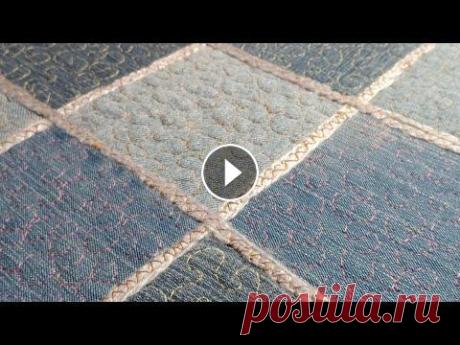 Из джинсовых квадратов. Заготовка на сумку. Здравствуйте уважаемые мастерицы! Новое видео куда приспособить ненужные джинсы или лоскуты с декорированием полотна. Шьётся просто и получается краси...
