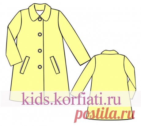 Базовая выкройка пальто для девочки от А. Корфиати