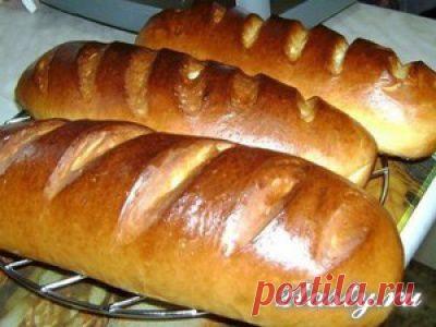 Домашние батоны из теста на кефире.