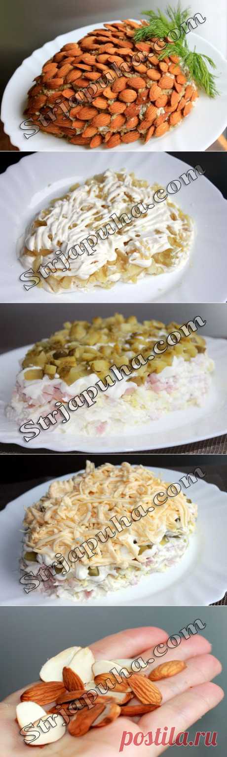 Салат мясной «Кедровая шишка» с куриным рулетом