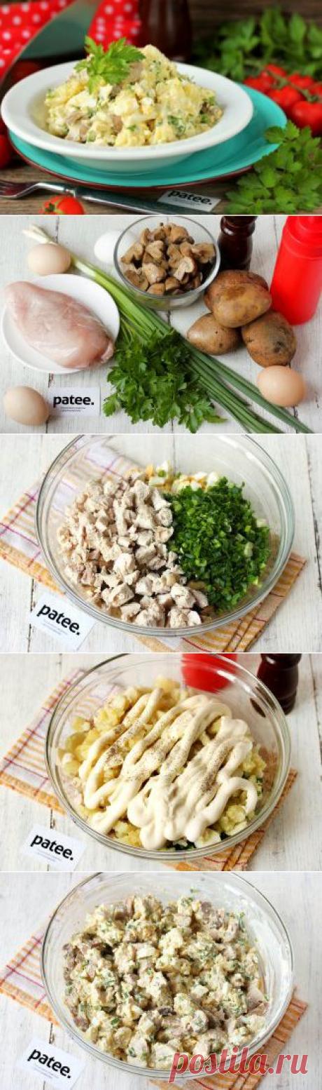 Салат с маринованными грибами и картофелем - рецепт с фотографиями