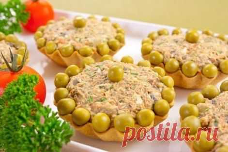 Салат «Печеночный в тарталетках» из печени курицы