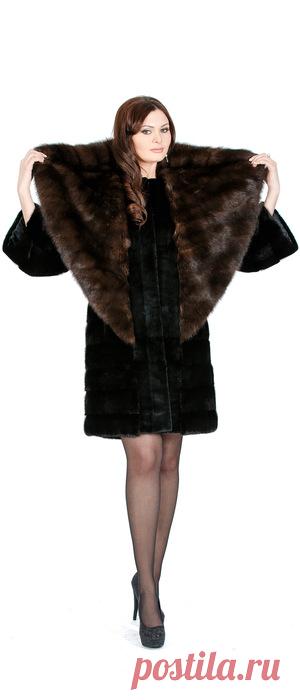 Полупальто из меха норки