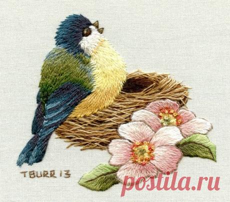 Красивая вышивка гладью испанской вышивальщицы | Вышивка крестом