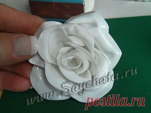 Роза из ложки - поделка своими руками